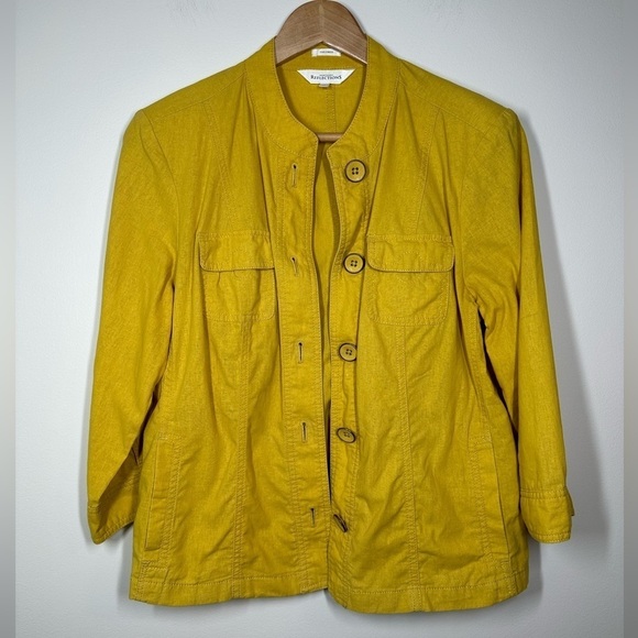 NORTHERN Reflections Mustard Yellow Linen Blend Jacket Medium - Picture 1 of 8